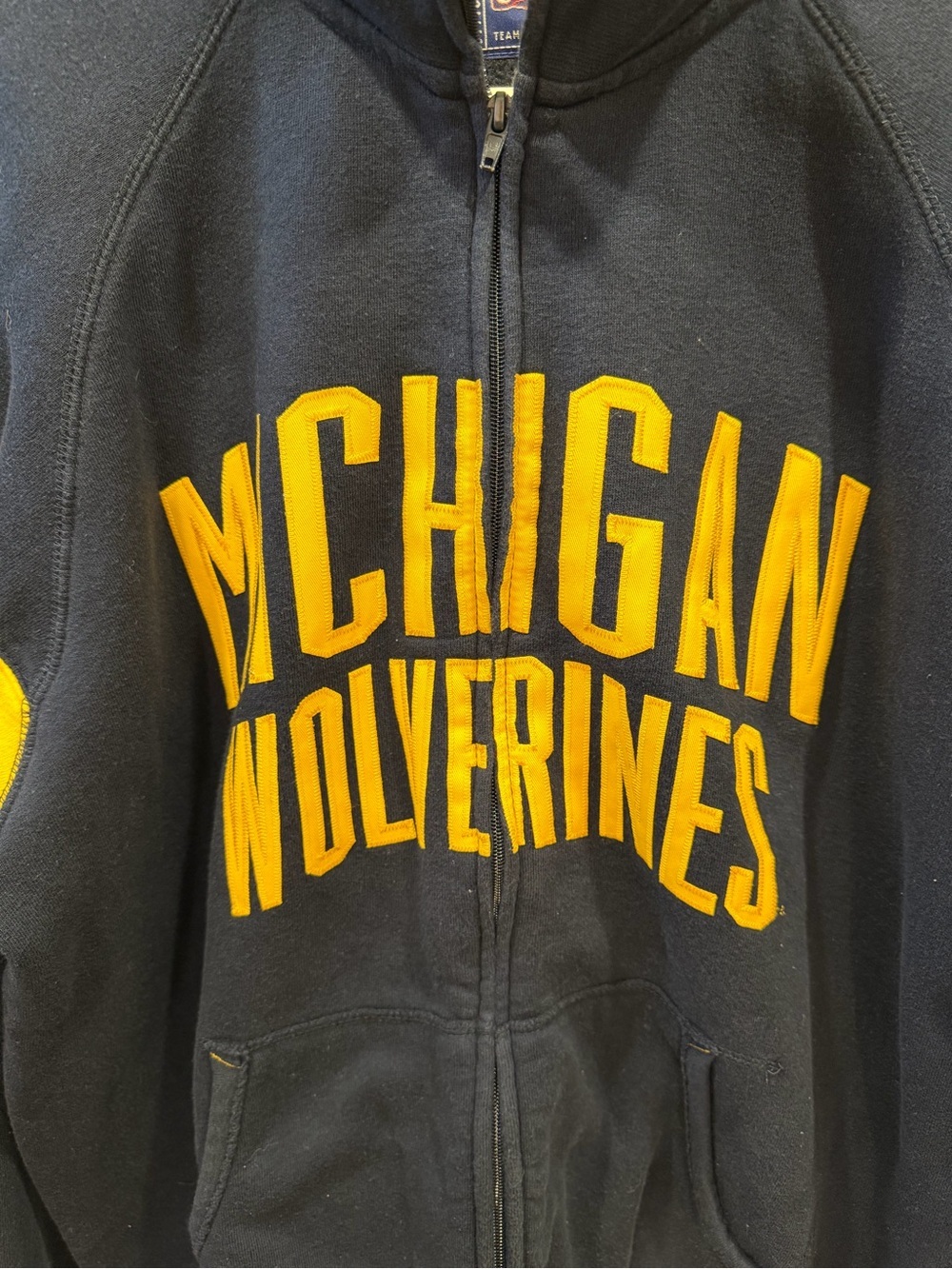 VINTAGE CHAMPS MICHIGAN WOLVERINES Full Zip Embroidered Jacket - Picture 2 of 5